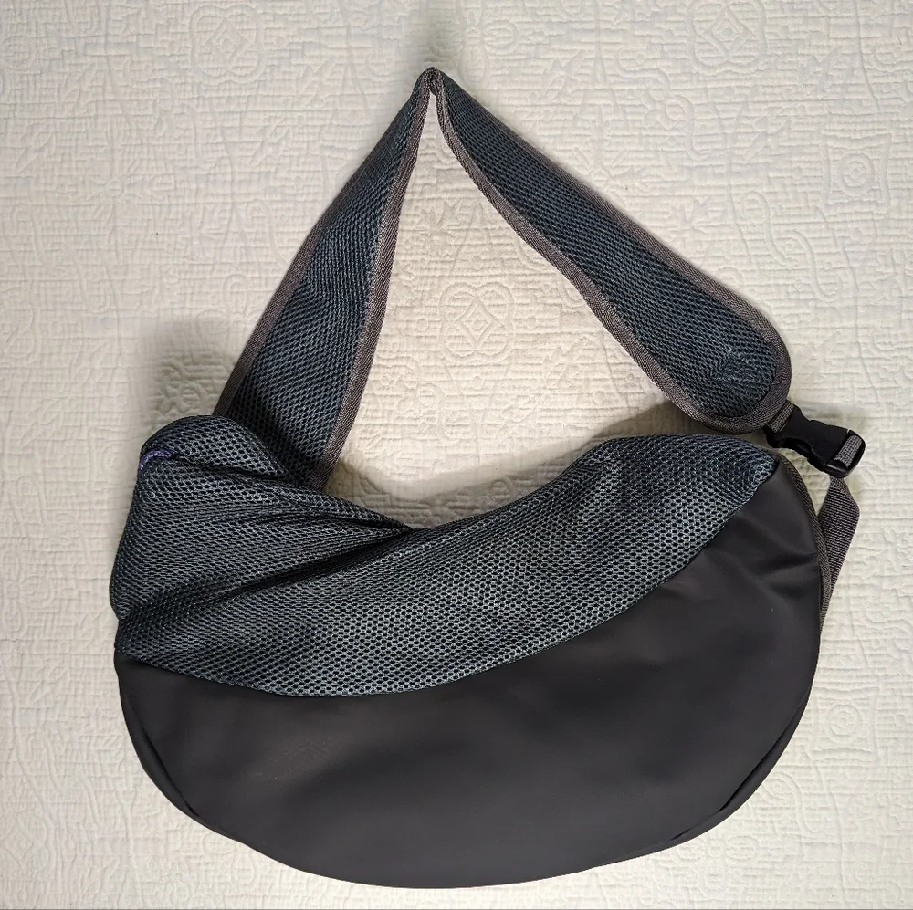 Pet Carrier Sling Bag - Black and Purple